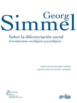 cover image of Sobre la diferenciación social